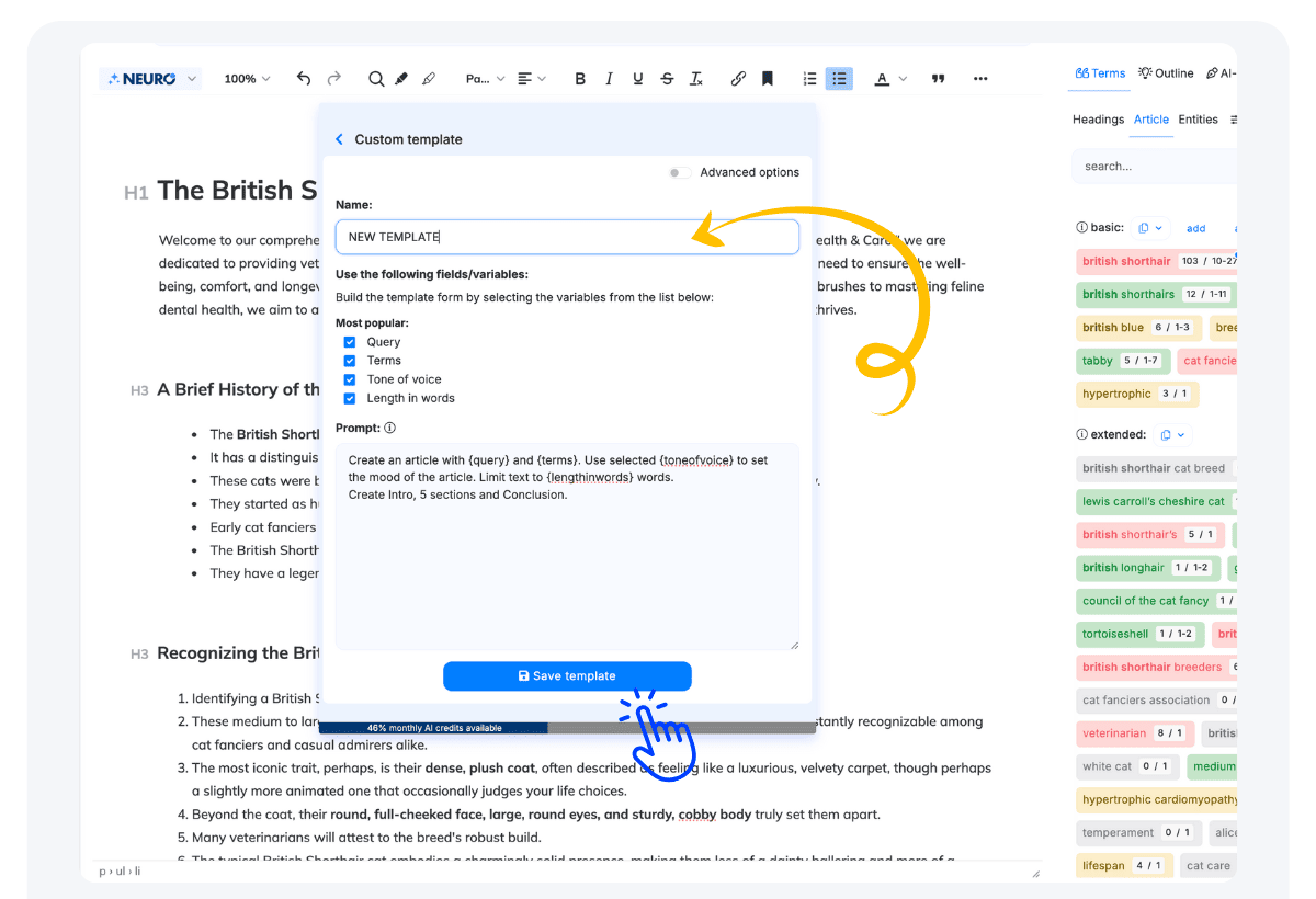Create Custom Template 