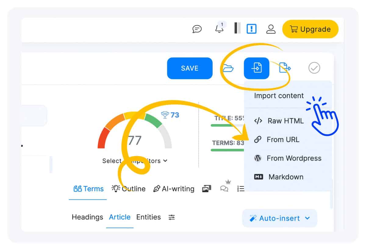 Import Button NeuronWriter