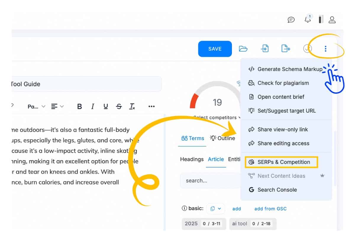 Competition in Editor Menu