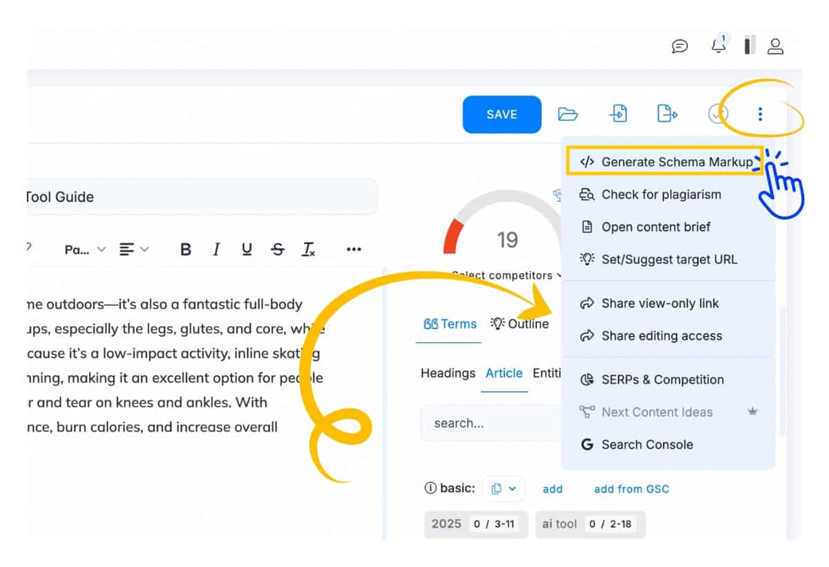 Schema markup editor