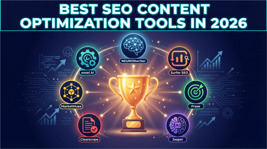 Best SEO content optimization tools 2026 comparison with NEURONwriter Surfer Frase Jasper Clearscope MarketMuse