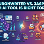 NEURONwriter vs Jasper comparison showing SEO optimization tools versus multi-channel marketing platform