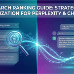 How to rank in Perplexity and get cited by ChatGPT guide showing AI search interfaces