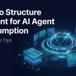 An abstract, futuristic image showing a central data core branching out into thousands of organized, glowing nodes, representing the process of creating pages at scale with programmatic SEO. The style is dark, clean, and high-tech, with blue and teal accents.