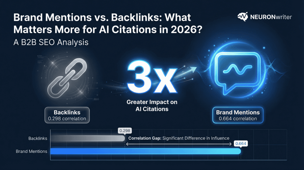 An abstract, futuristic image with a dark background. In the center, a bright, glowing sphere represents a strong brand entity. Faint, glowing lines and data points from all directions are being absorbed into the sphere, symbolizing how brand mentions and various signals from across the web contribute to building its authority in the age of AI.