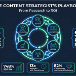 Content strategist's playbook 6-phase framework from research to ROI diagram