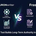 NEURONwriter vs Frase.io comparison showing features entity graph topical authority AI tracking versus content brief dual scoring