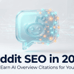 Reddit SEO in 2026 — Reddit mascot morphing into an AI neural network representing how Reddit conversations earn Google AI Overview citations for brands
