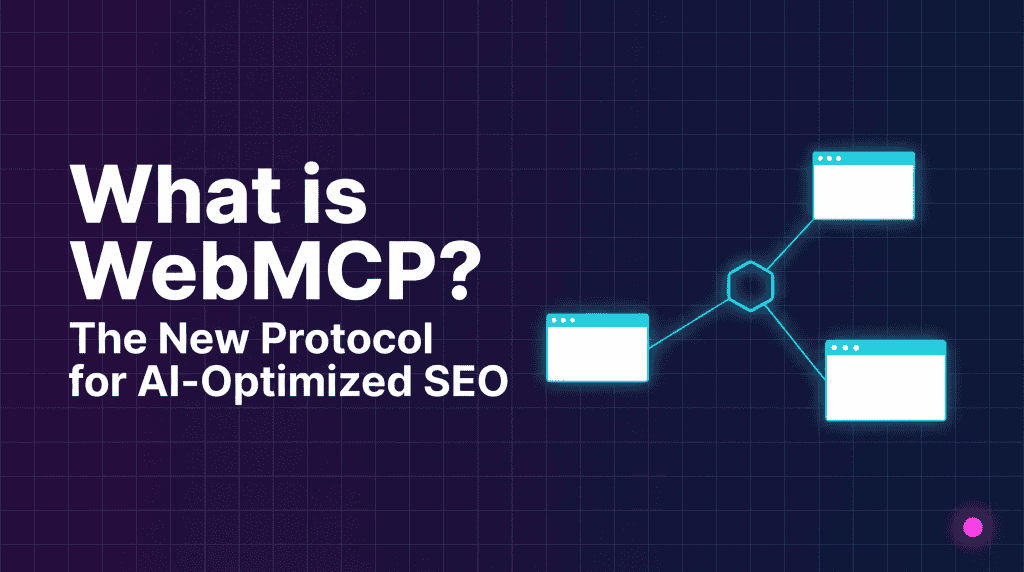 WebMCP protocol — AI agent connecting to multiple websites via structured Tool Contracts
