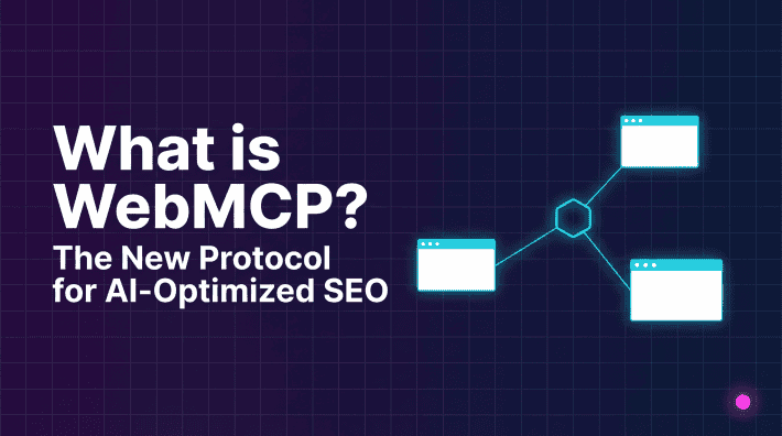 WebMCP protocol — AI agent connecting to multiple websites via structured Tool Contracts