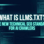 Diagram showing how llms.txt guides AI crawlers to key website content — technical SEO standard for LLMs in 2026