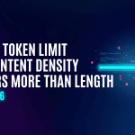 A minimalist illustration of a glowing 15k token limit representing content density in AI SEO.