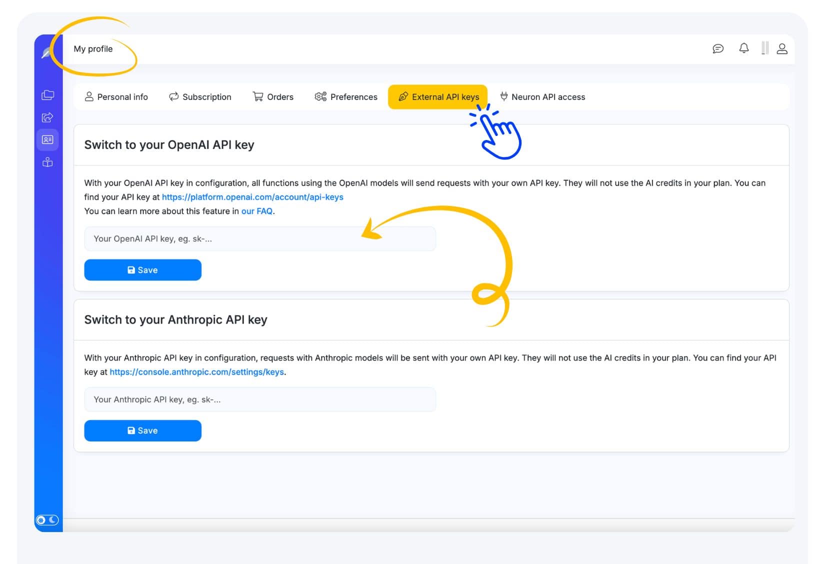 BYOK API KEY Open AI