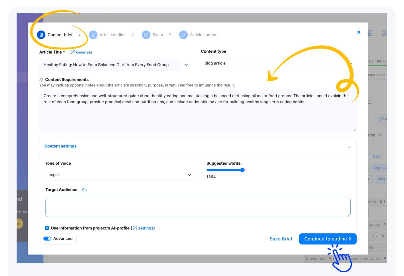Update Content Designer Step 1