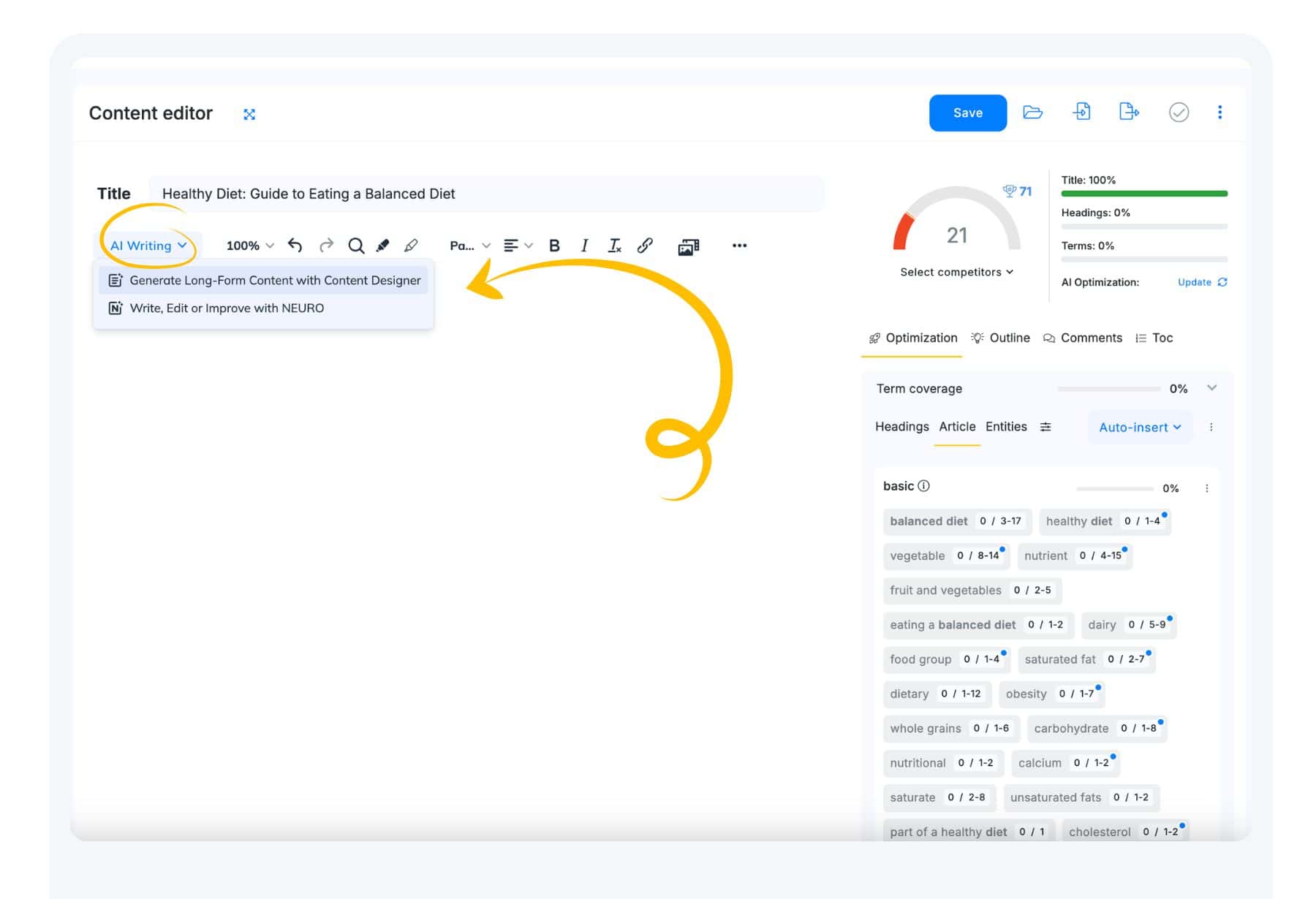 AI Writing Section