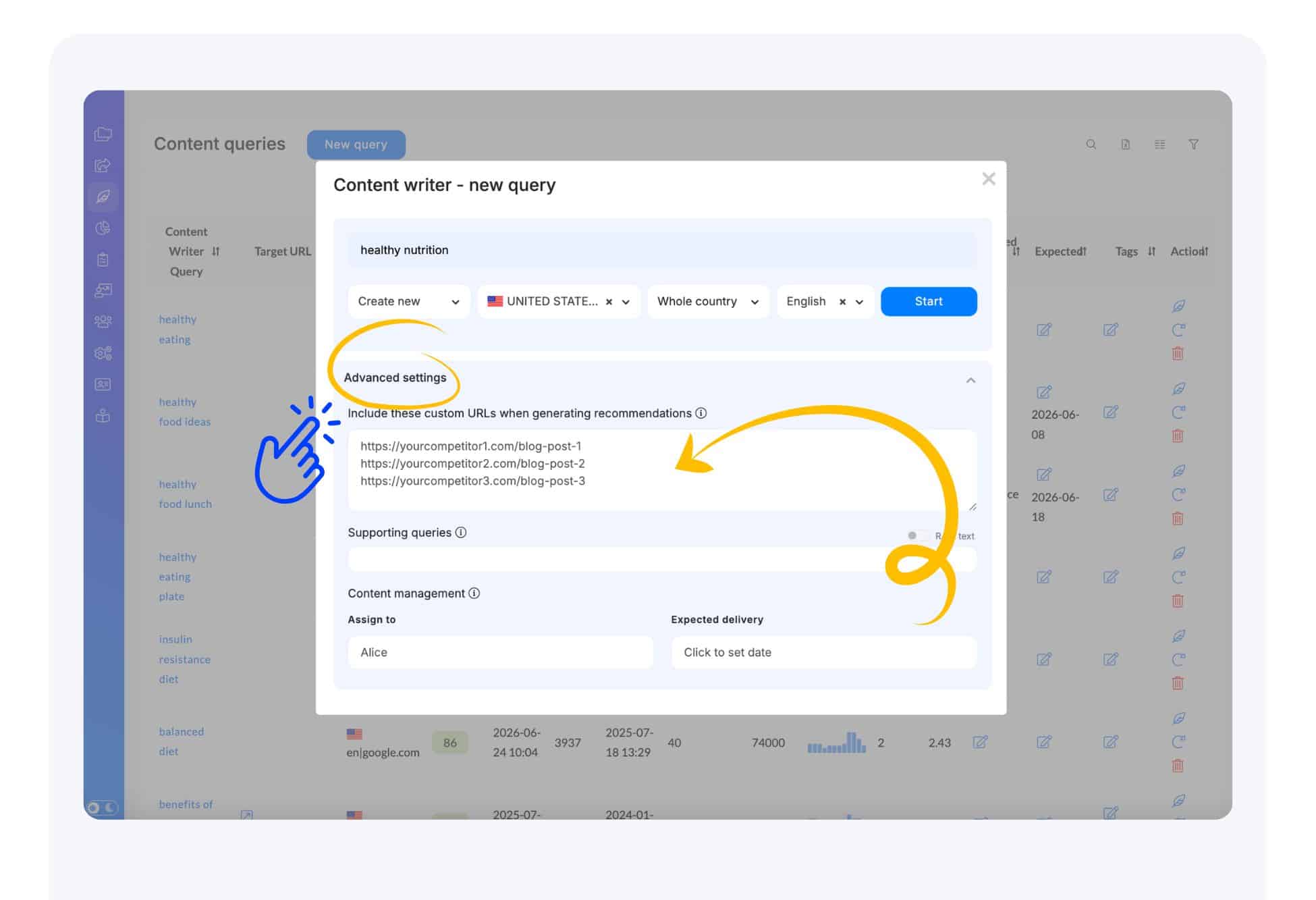 Advanced Settings Query - Custom URLs