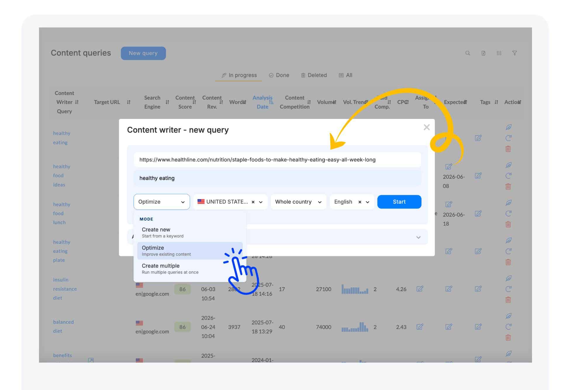 New Query - Optimize URL