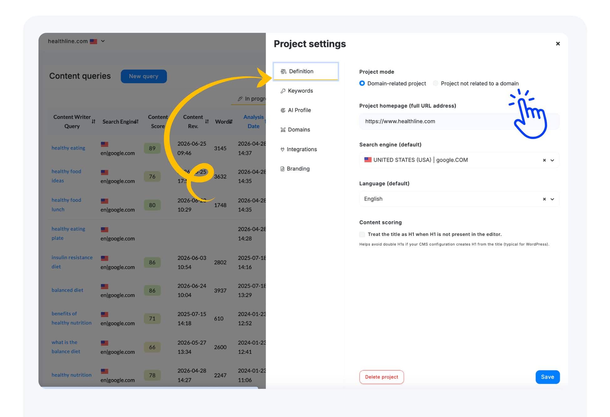 Projects Settings