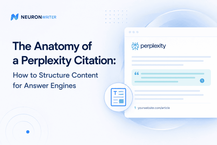 Illustration showing how to structure content for Perplexity citations and AI answer engines