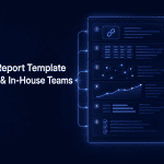 AI visibility report template for agencies and in-house teams showing six evidence-to-action report sections