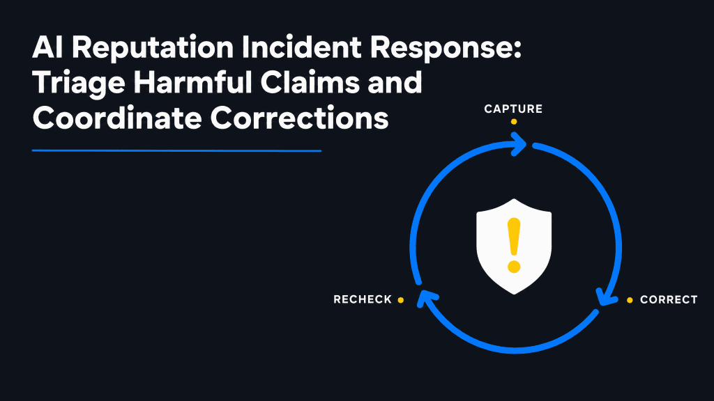 AI reputation incident response process for correcting harmful AI claims — NEURONwriter infographic