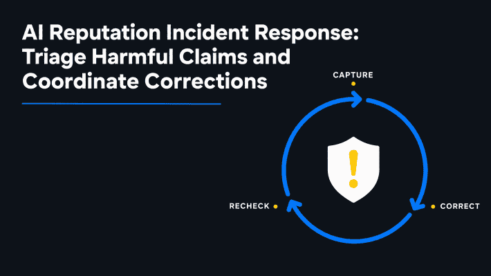 AI reputation incident response process for correcting harmful AI claims — NEURONwriter infographic