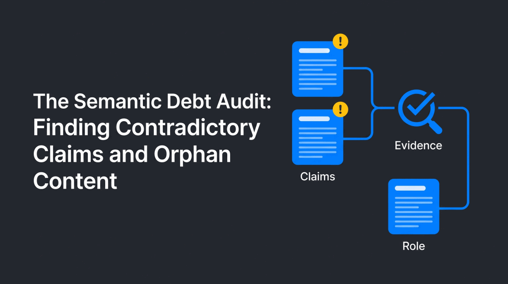 The Semantic Debt Audit: Finding Contradictory Claims and Orphan Content — NEURONwriter featured infographic